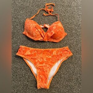 SHEIN Orange Swirl Bikini Set